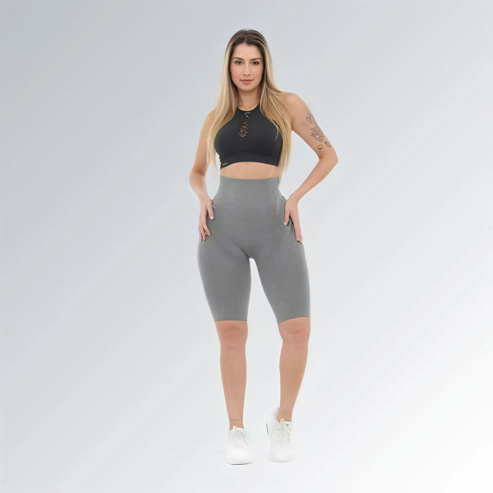Bermuda Academia Fitness Empina Levanta Bumbum Cinza Claro Jz new moda
