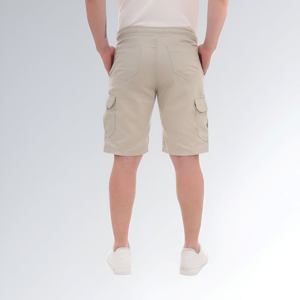 Bermuda Cargo Masculina Bege Sarja Com Bolsos Jz New Moda