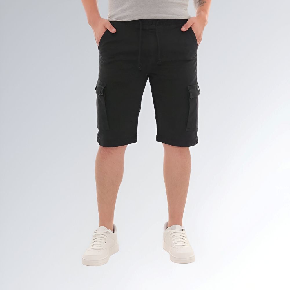 Bermuda Cargo Sarja Preta Masculina Jz New Moda