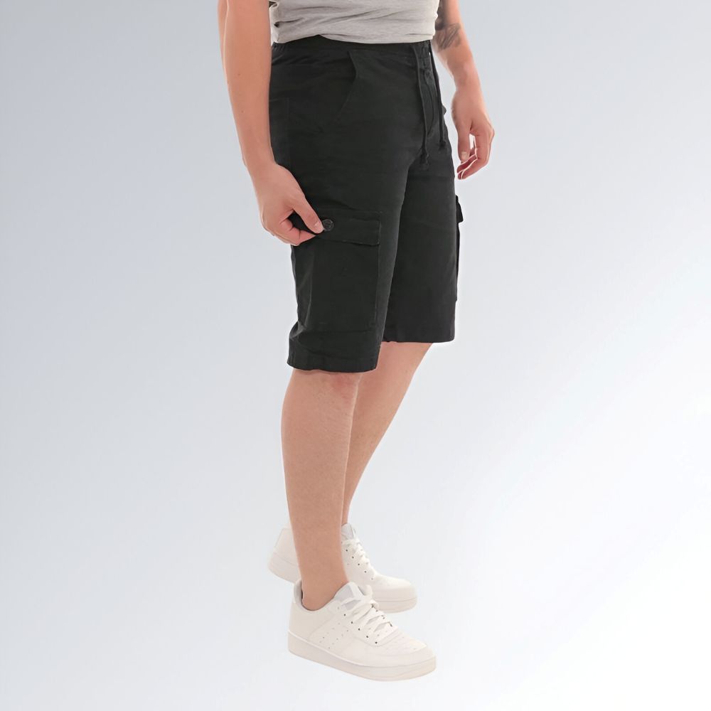 Bermuda Cargo Sarja Preta Masculina Jz New Moda