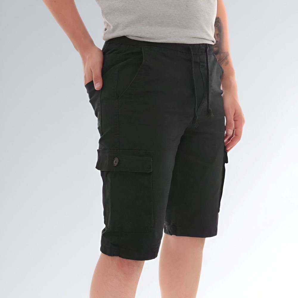 Bermuda Cargo Sarja Preta Masculina Jz New Moda