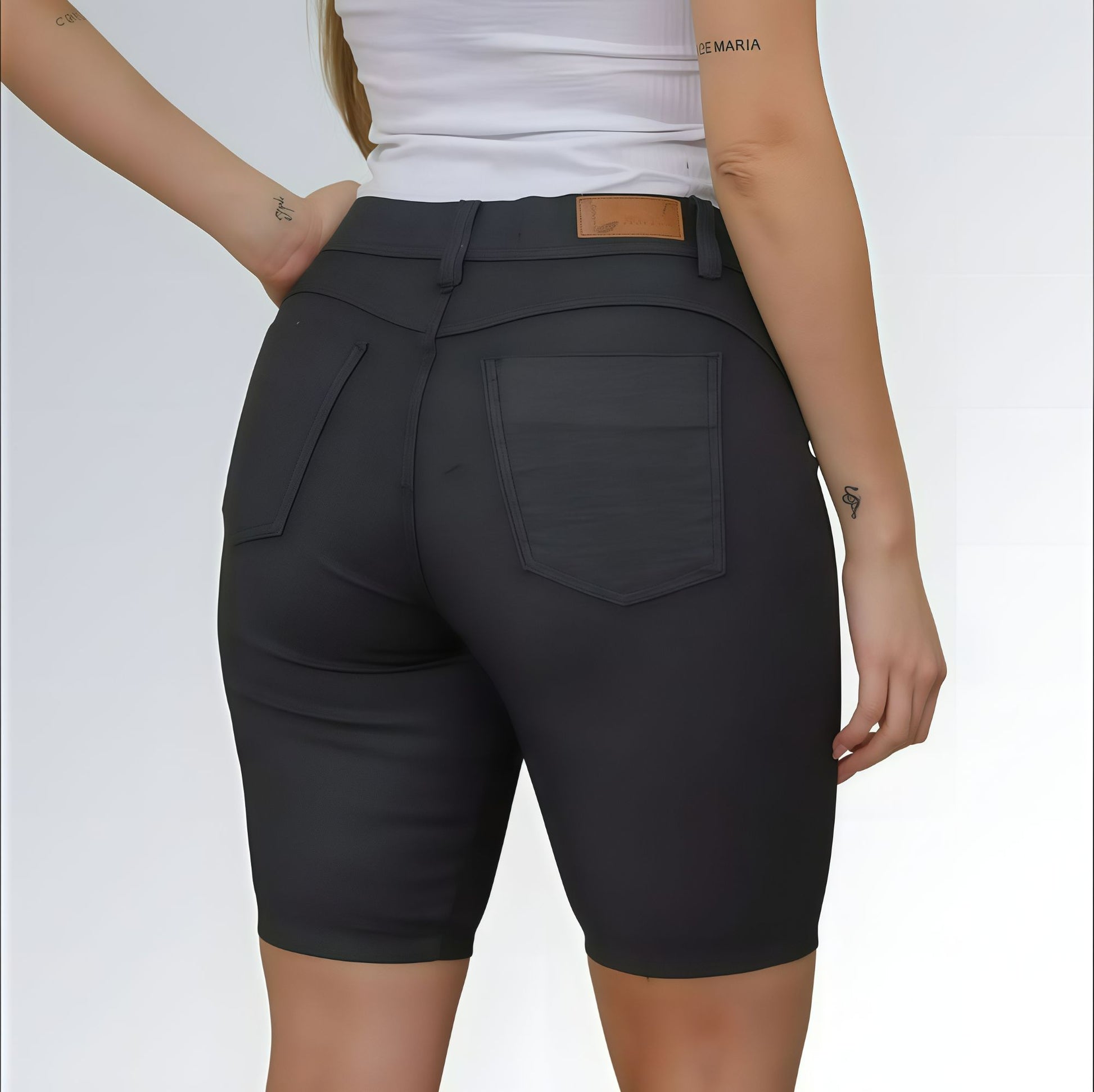 Bermuda Jeans Sarja Preto Grafite Feminino Jz new moda