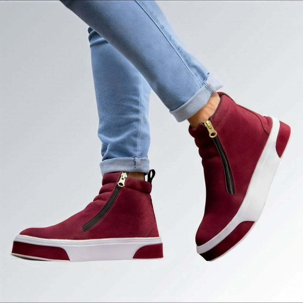 Bota Knot GuGi Sola Plana e Zíper Feminina Jz new moda