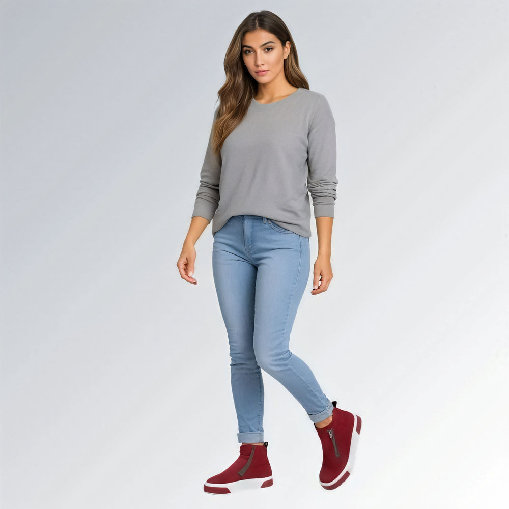 Bota Knot GuGi Sola Plana e Zíper Feminina Jz new moda