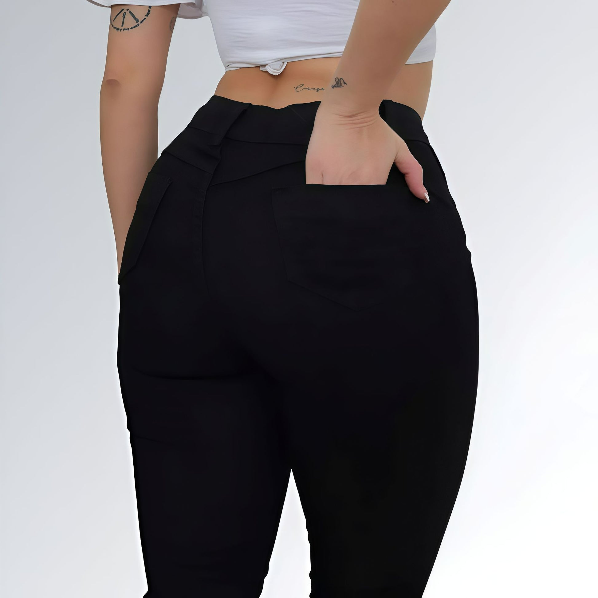 Calça Jeans Feminina Black Quatro Botões Cintura Alta Jz New Moda