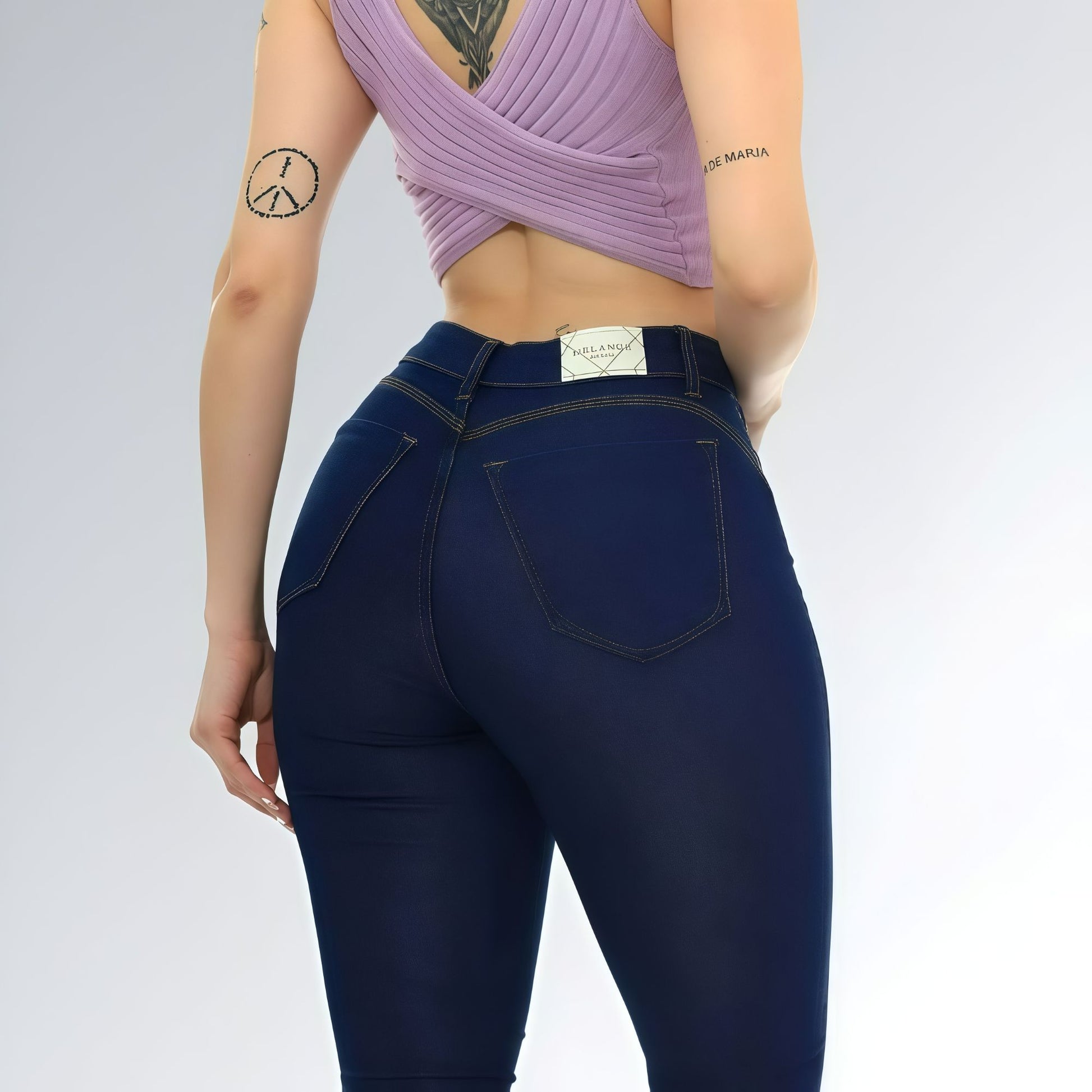 Calça Jeans Feminina Nervura Skinny Azul Levanta Bumbum Tendência Jz New Moda