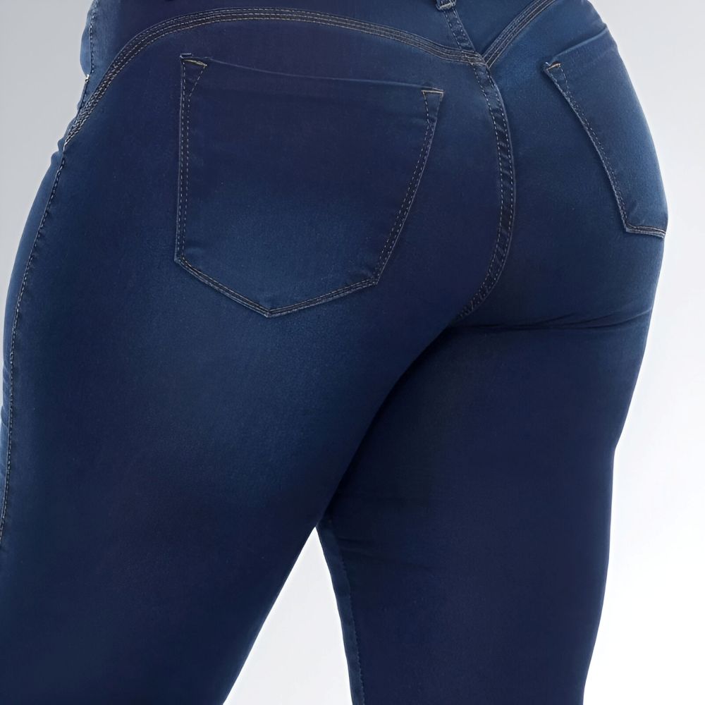 Calça Jeans Feminina Plus Size Cintura Alta Jz New Moda