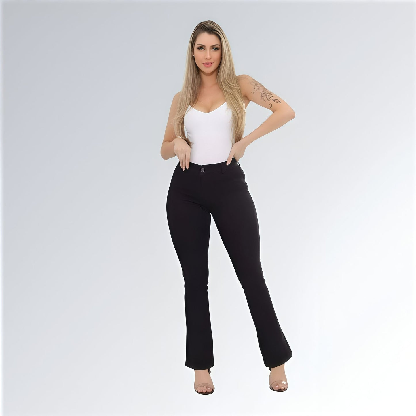 Calça Jeans Flare Preta Black Feminina Premium Tecido Leve Não Desbota Jz new moda
