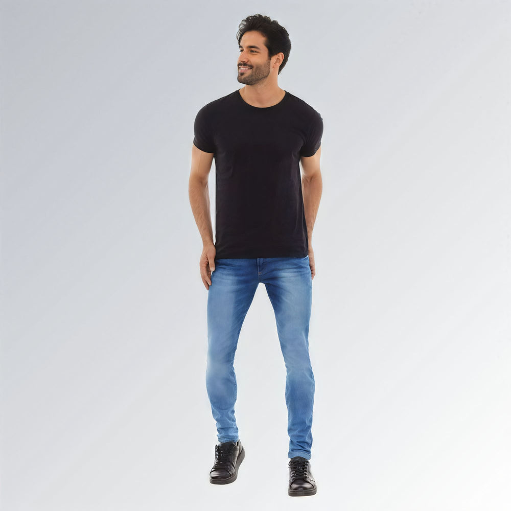 Calça Jeans Masculina Skinny Azul Delavê Modelo Premium Jz new moda