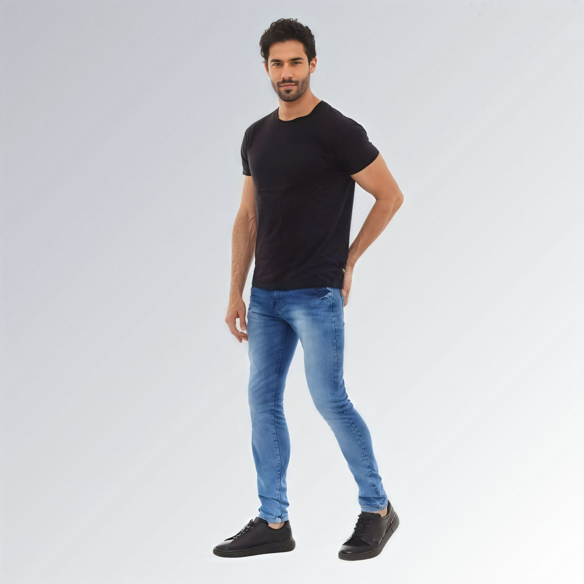 Calça Jeans Masculina Skinny Azul Delavê Modelo Premium Jz new moda
