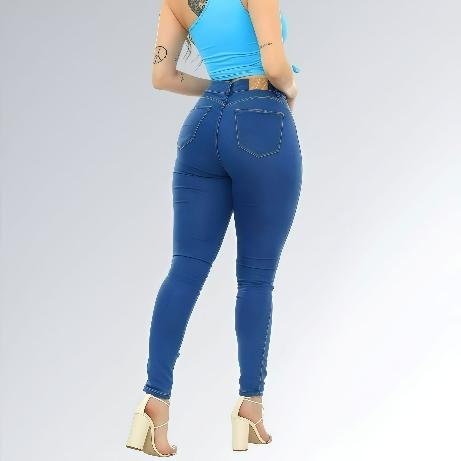 Calça Jeans Skinny Azul Claro Levanta Bumbum Feminina Jz New Moda