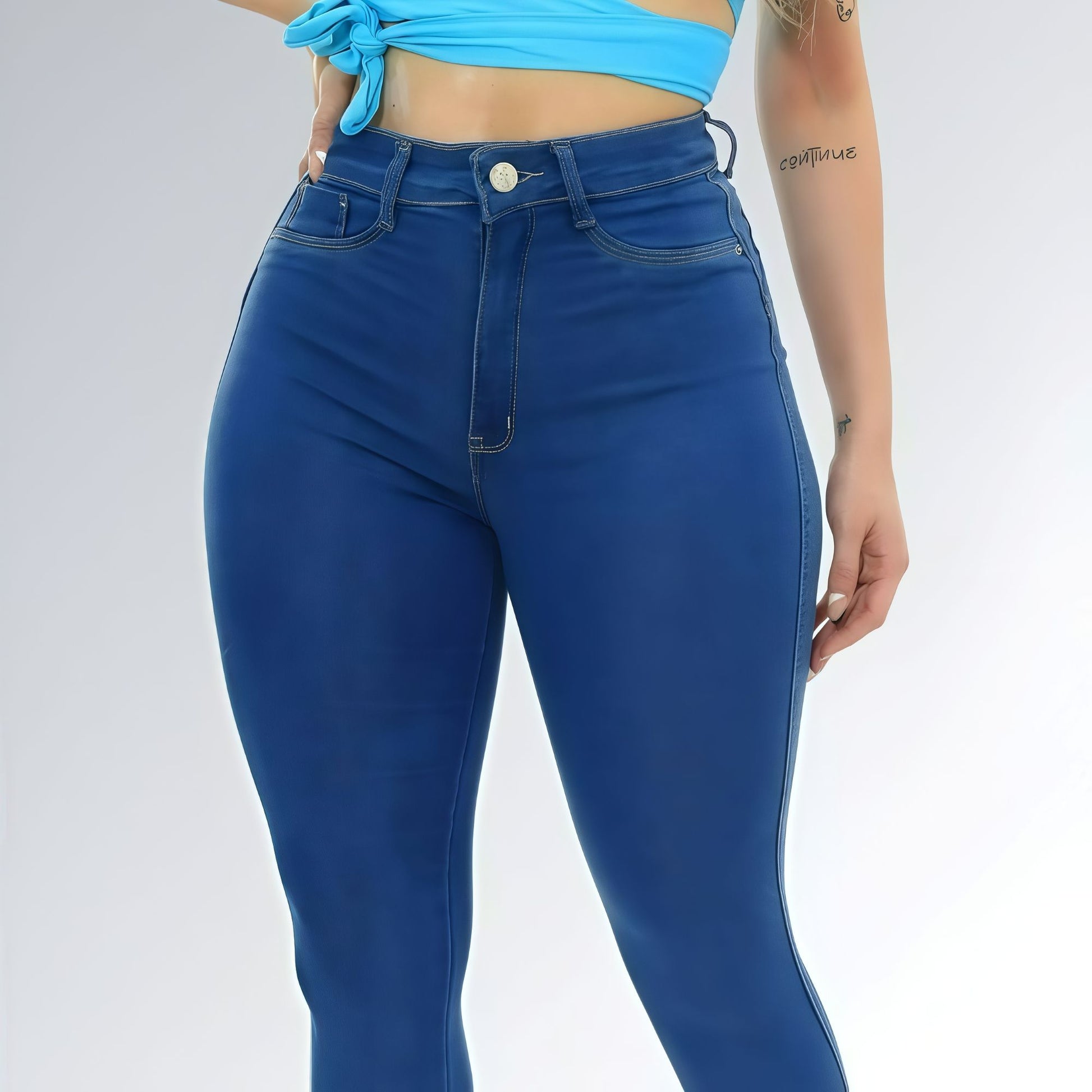 Calça Jeans Skinny Azul Claro Levanta Bumbum Feminina Jz New Moda