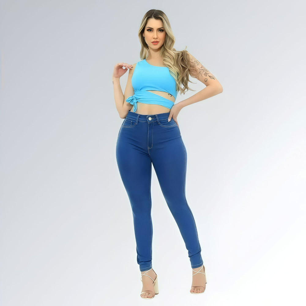 Calça Jeans Skinny Azul Claro Levanta Bumbum Feminina Jz New Moda