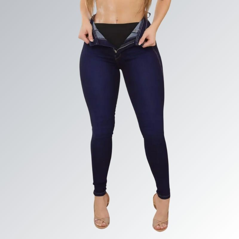 Calça Jeans Skinny Com Cinta Lipo Feminina Estilo Comfort Tecido Premium Jz new moda