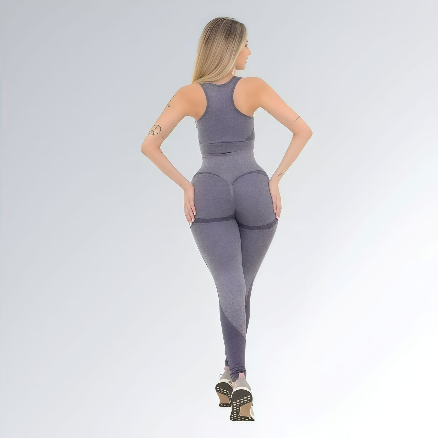 Calça Legging Fitness Cinza Azul Feminino Jz New Moda