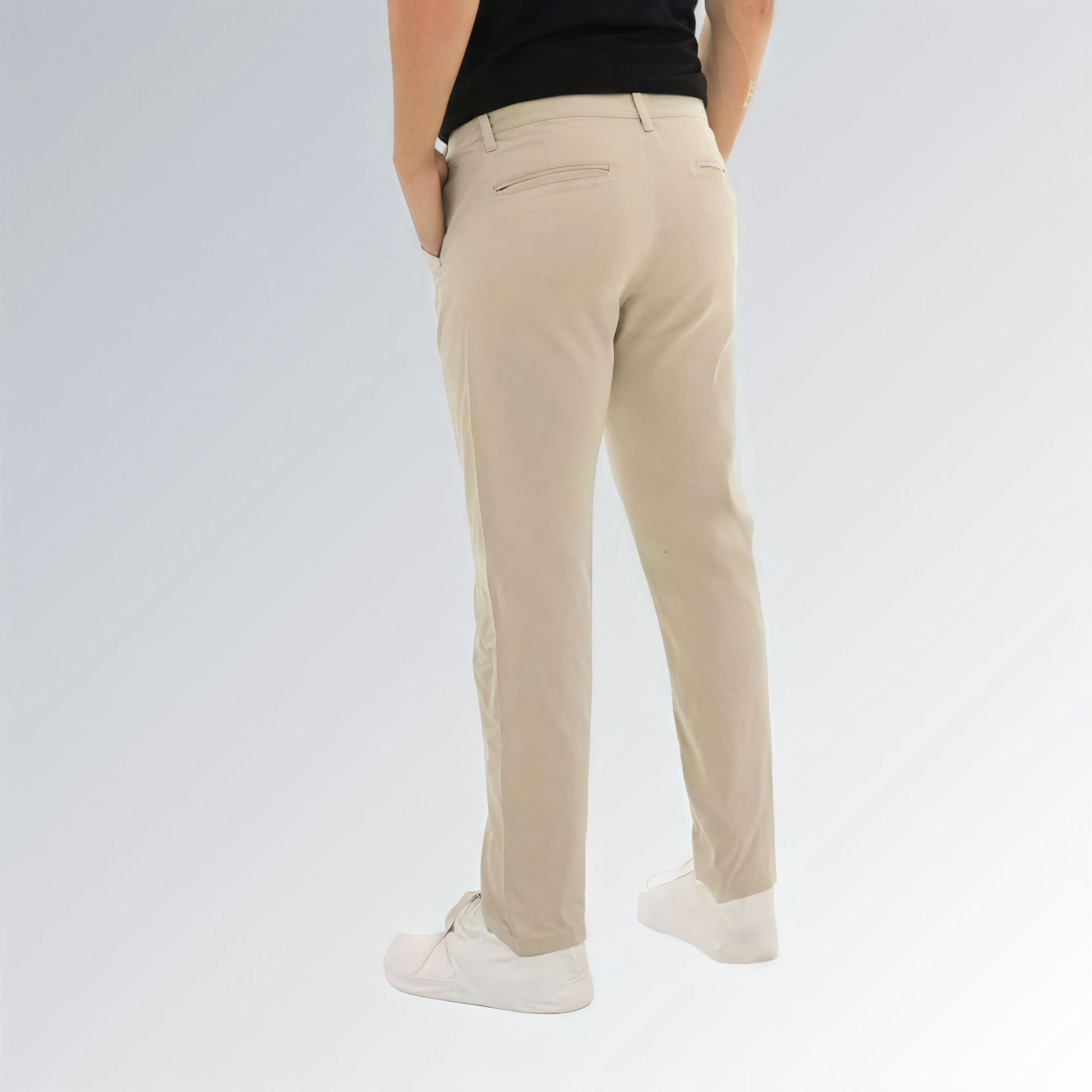 Calça Masculina Sarja Tailor Canivete Casual Social Bege Jz new moda