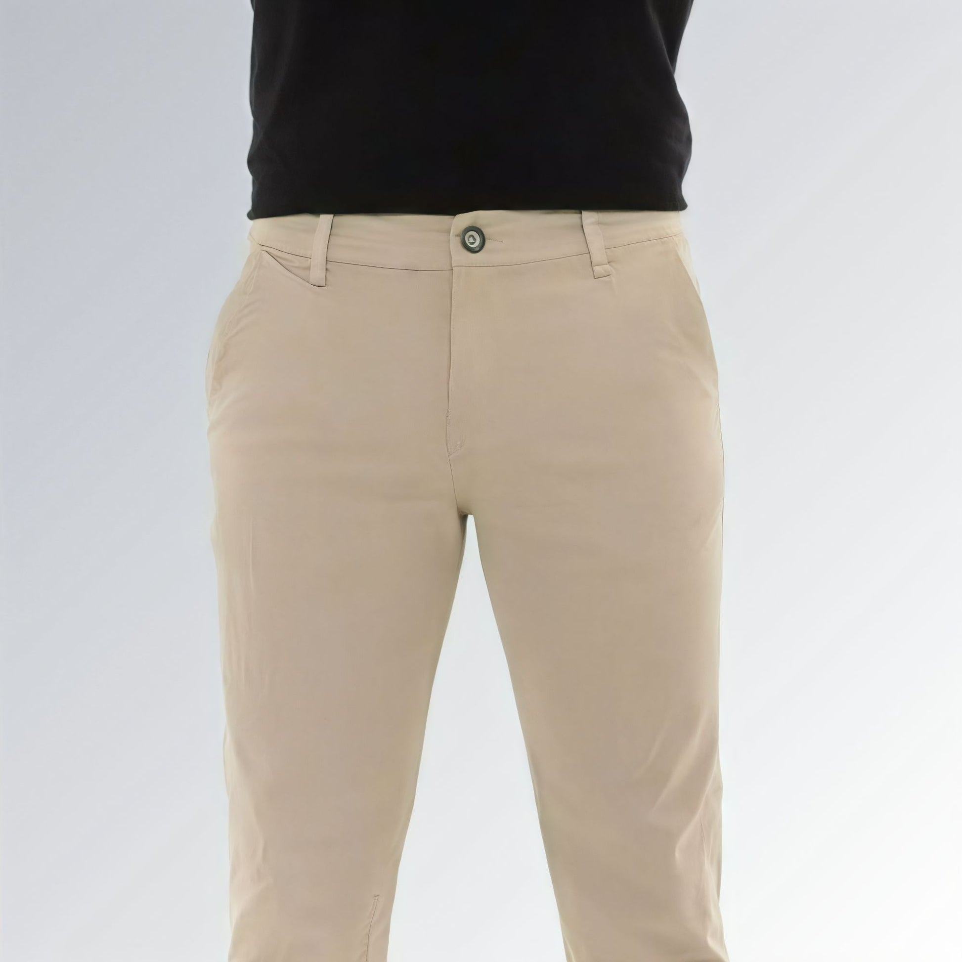 Calça Masculina Sarja Tailor Canivete Casual Social Bege Jz new moda