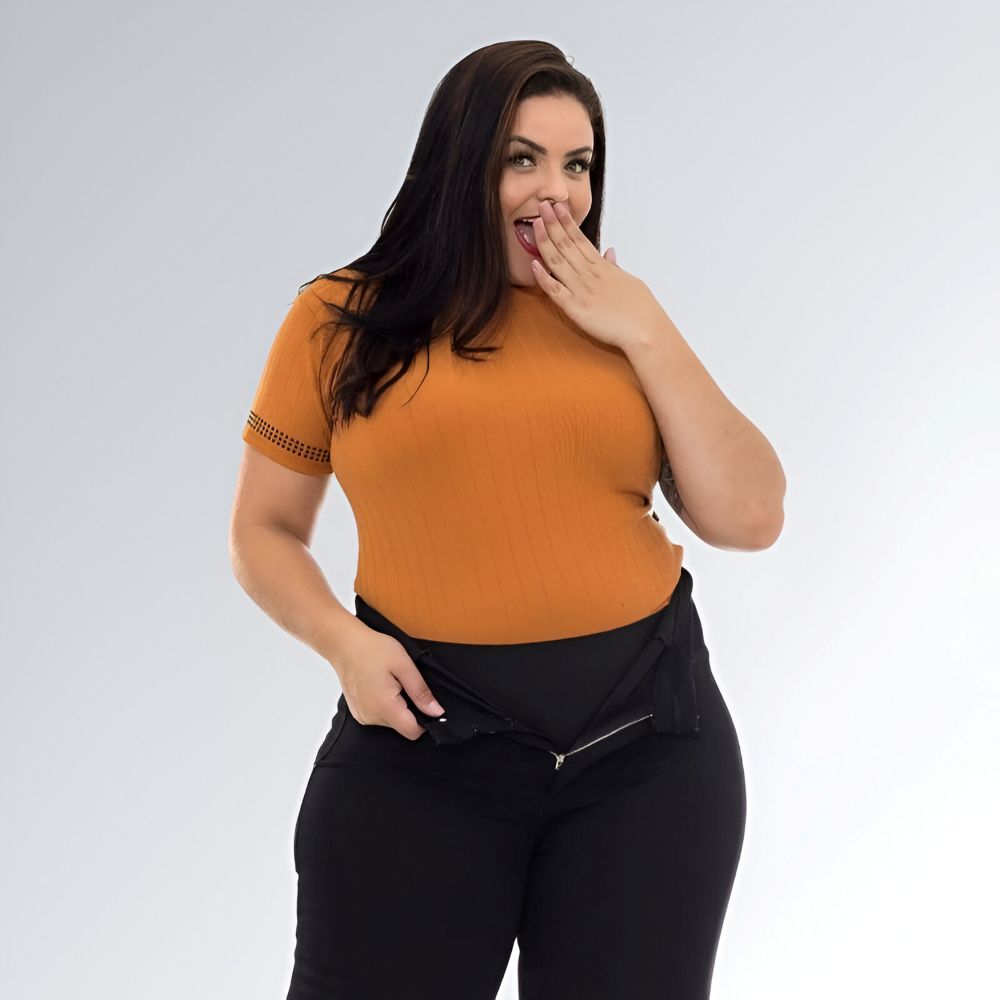 Calça Skinny Plus Size Preta com Alça Lipo Modelo Feminino Jz New Moda