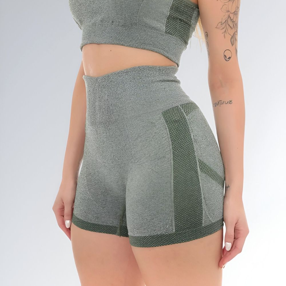 Conjunto Fitness Verde Militar Feminino Jz New Moda