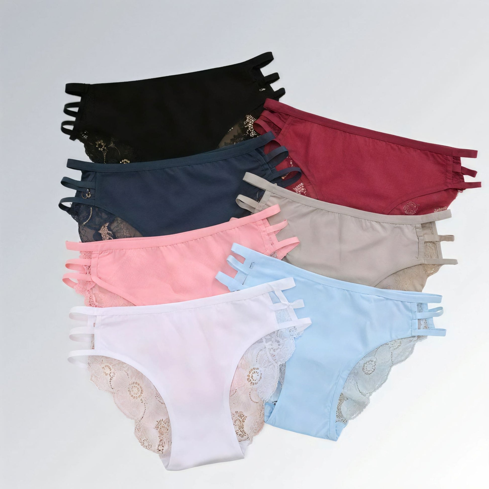 Conjunto de 3 peças de calcinhas femininas de renda floral cintura baixa Jz new moda