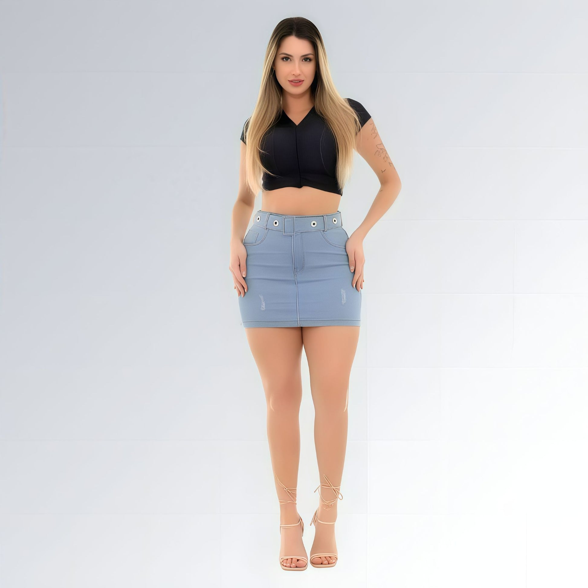 Mini Saia Jeans Cintura Alta - JZ NEW MODA