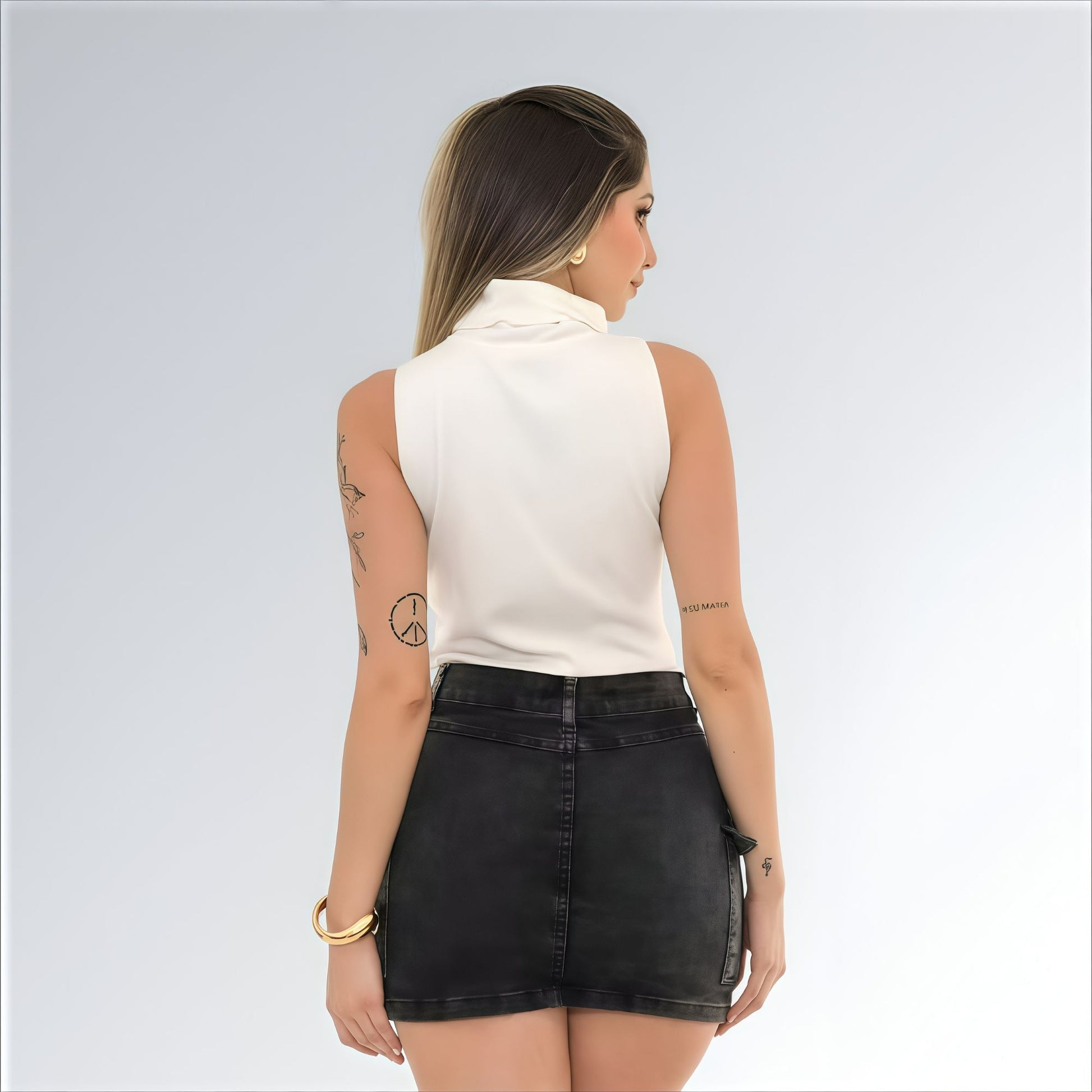 Mini Saia Jeans Grafite - JZ NEW MODA
