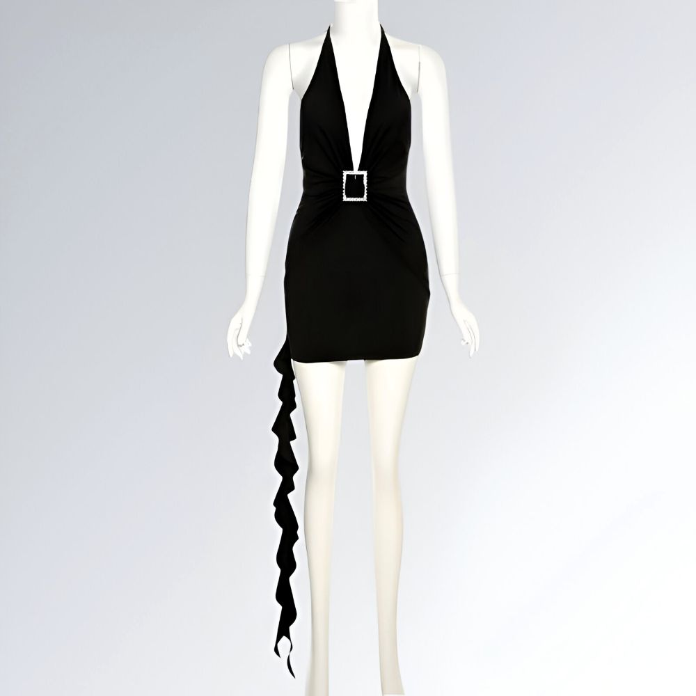 Mini Vestido Assimétrico Plissado - JZ NEW MODA