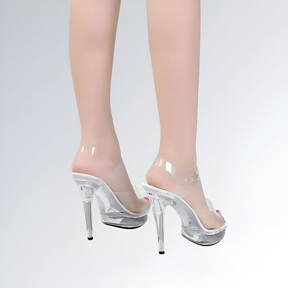 Salto Alto Fino Transparente - JZ NEW MODA