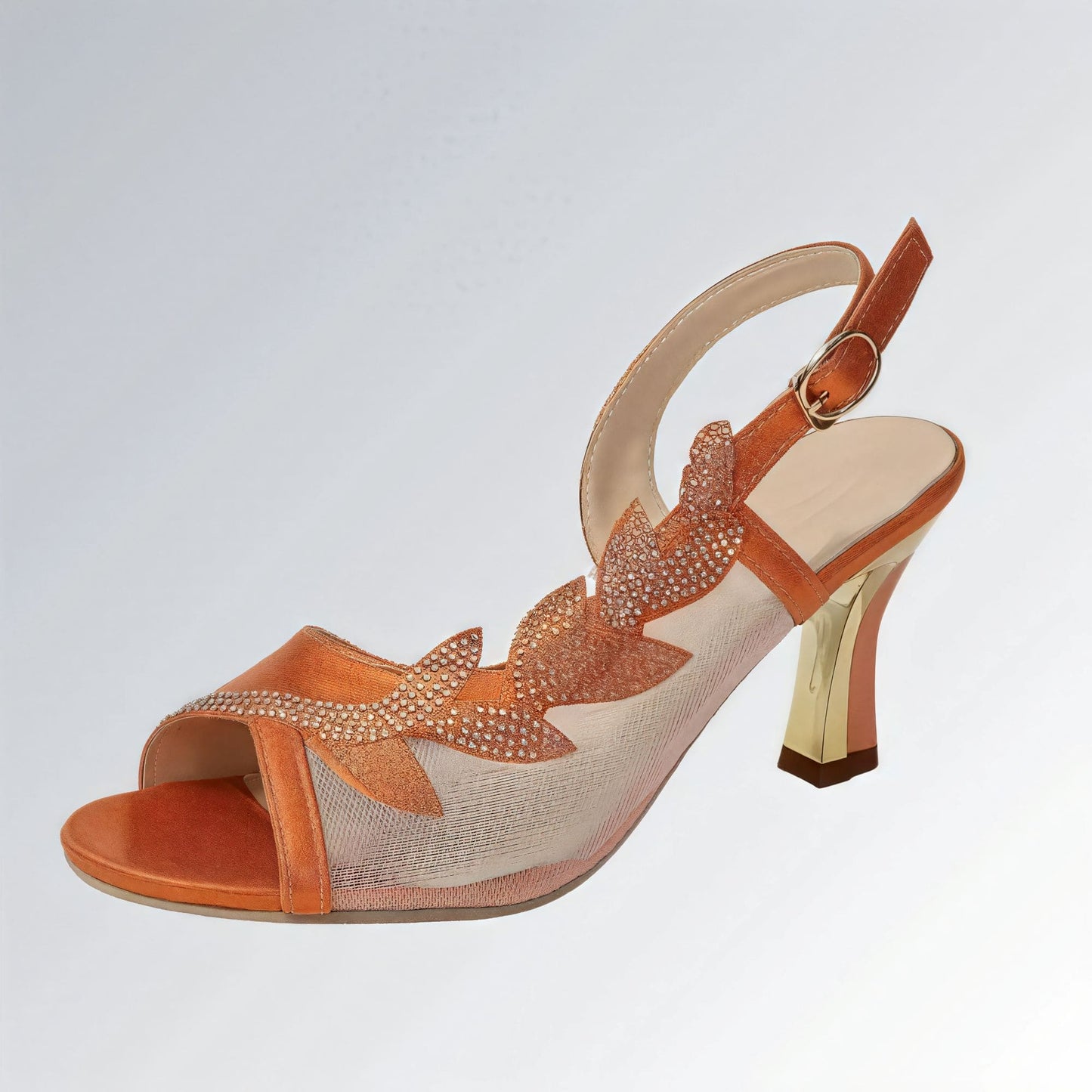 Sandália Feminina de Salto Alto com Cristais Jz new moda