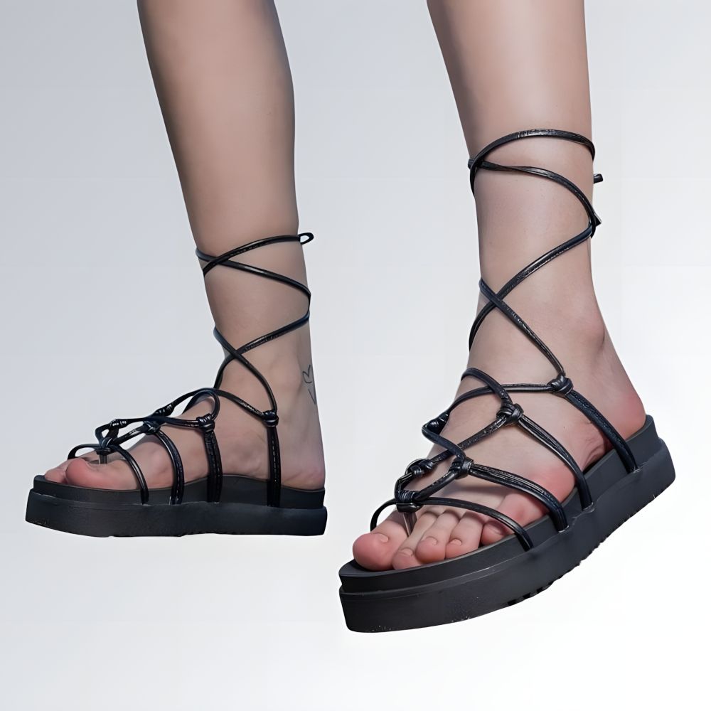 Sandália Gladiadora De Amarrar Feminina Jz new moda