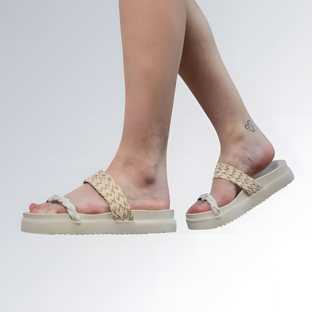 Sandália Papete Tressê Feminina GuGi Birkenstocks Com Tiras Trançadas Jz new moda