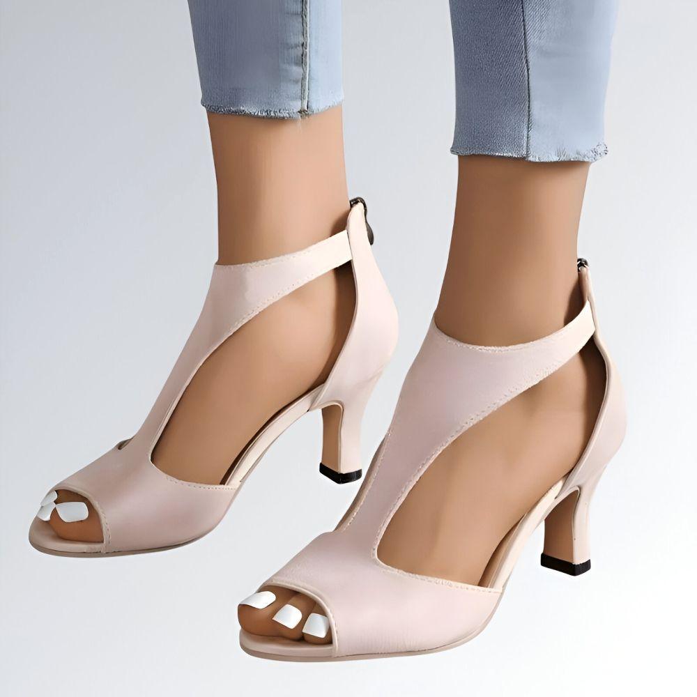 Sandália Salto Alto Fecho Zíper - JZ NEW MODA