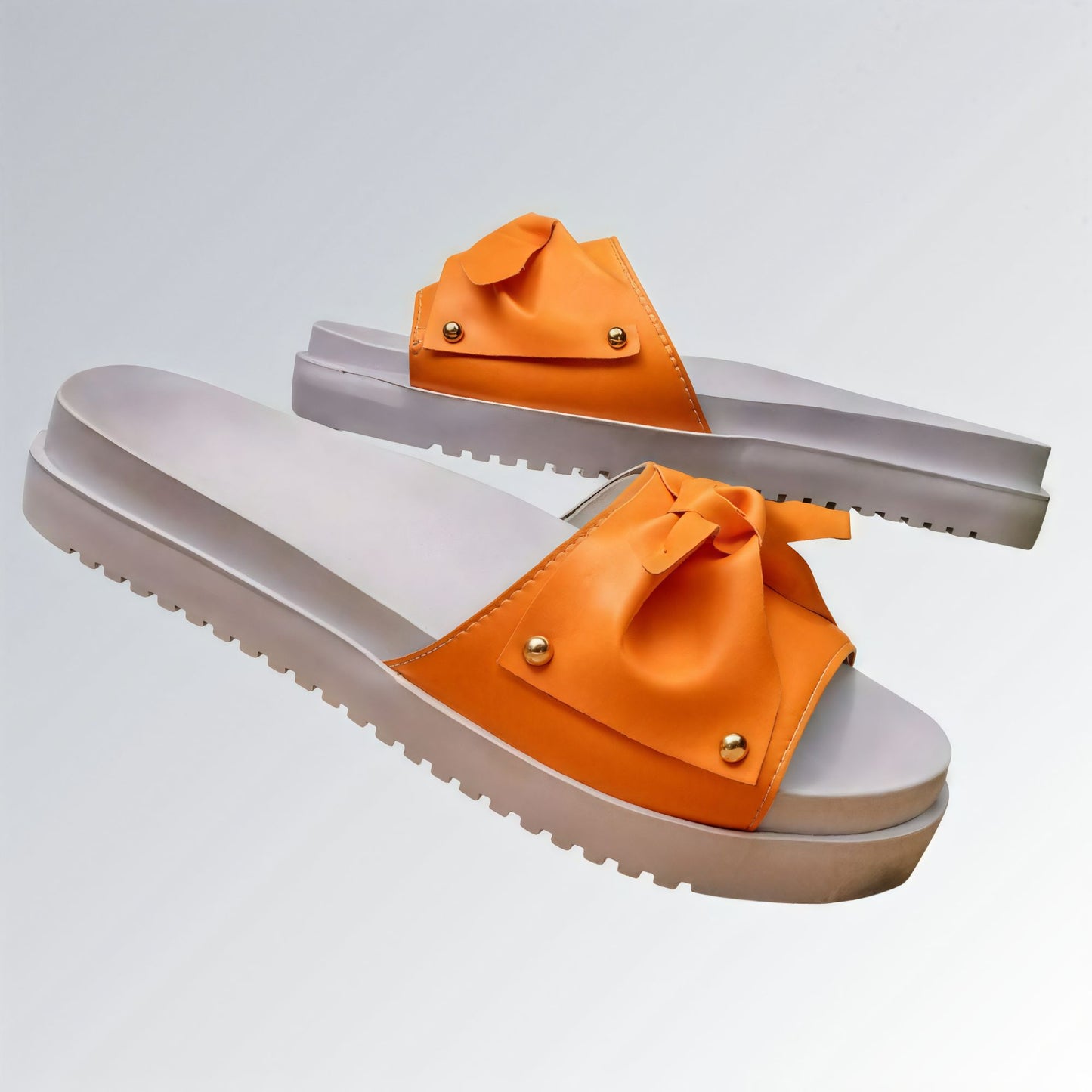 Sandália Slide Tamanco Feminino GuGi Sola Plataforma Com Laço Jz new moda