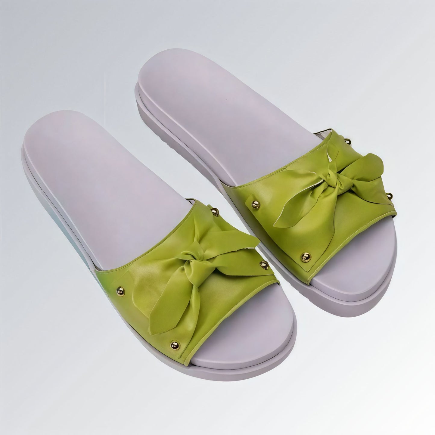 Sandália Slide Tamanco Feminino GuGi Sola Plataforma Com Laço Jz new moda
