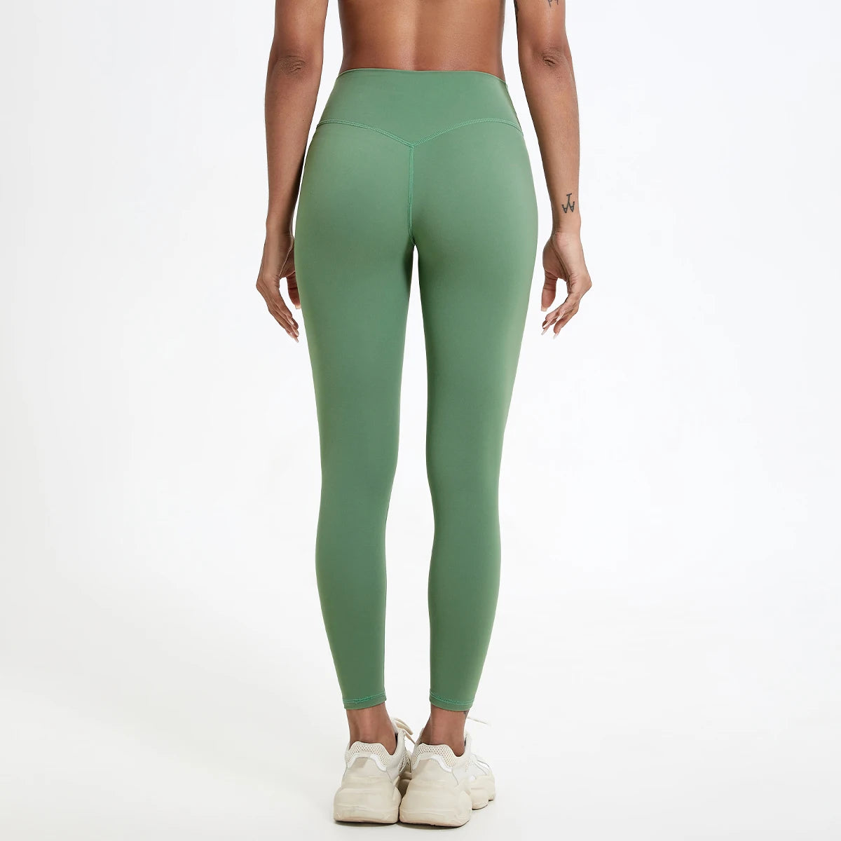 Calça legging feminina verde de cintura alta, modelo compressão Jz new moda