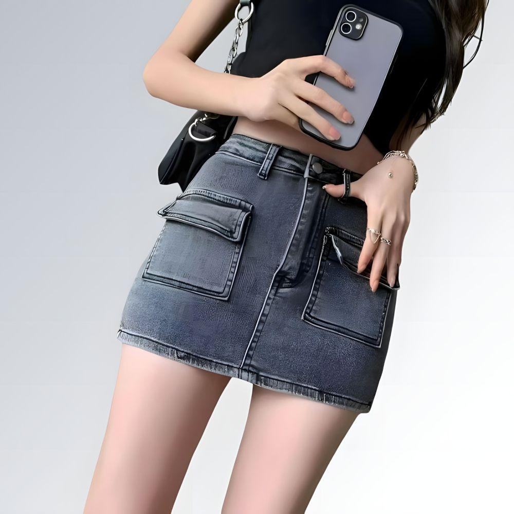 Short Saia Jeans Denim - JZ NEW MODA