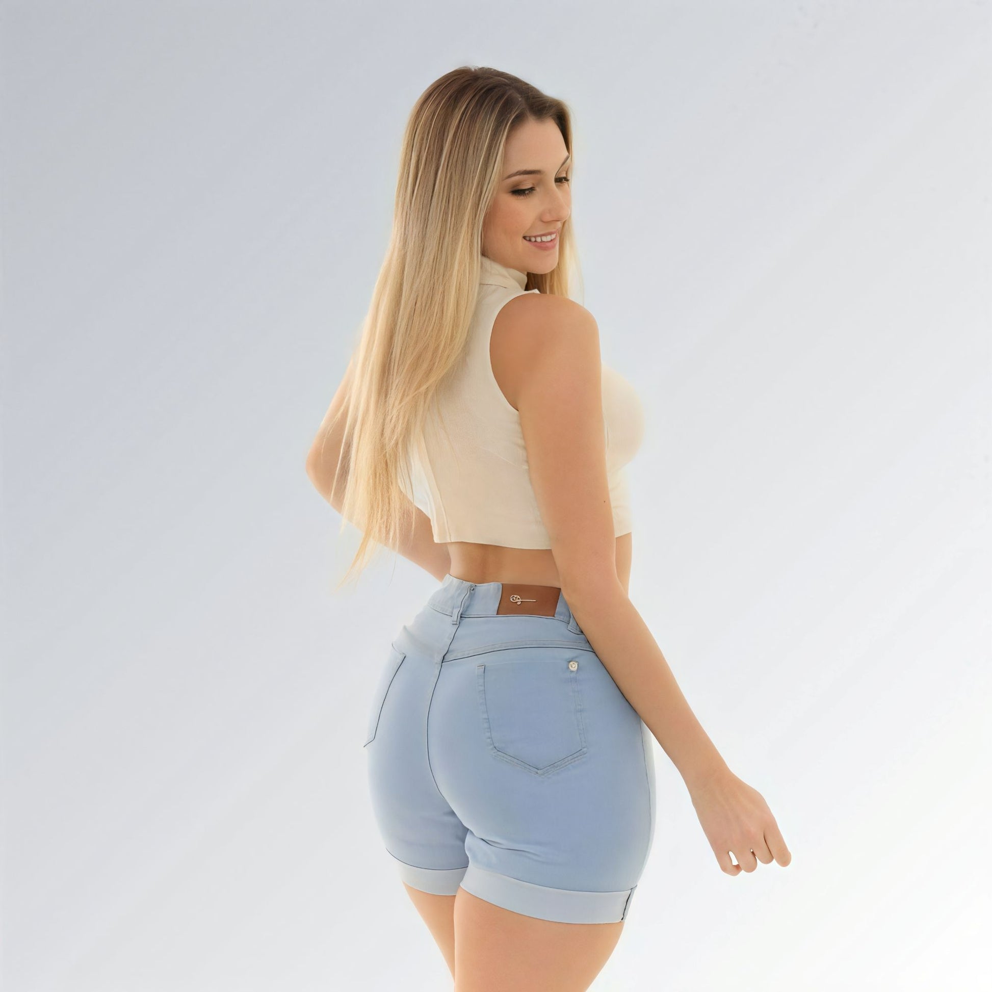 Shorts Bermuda Feminina Jeans Lavagem Azul Clara Moda Fashion Jz new moda