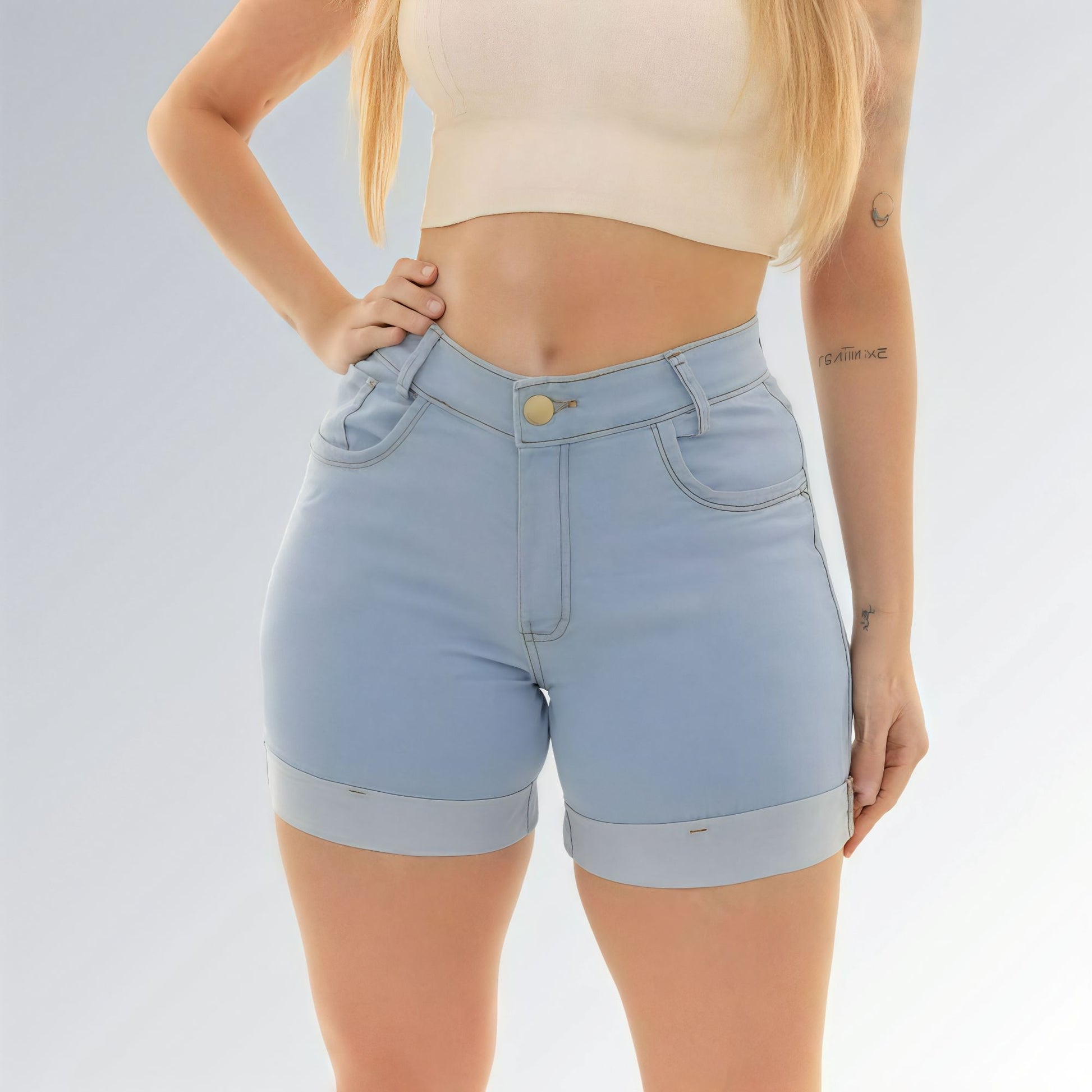 Shorts Bermuda Feminina Jeans Lavagem Azul Clara Moda Fashion Jz new moda