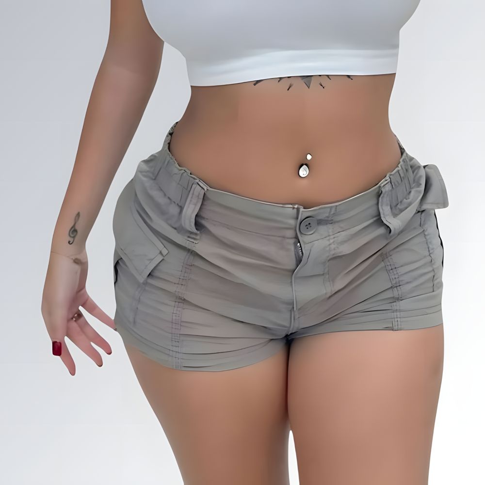 Shorts Cargo Moda Vintage Cintura Baixa - JZ NEW MODA