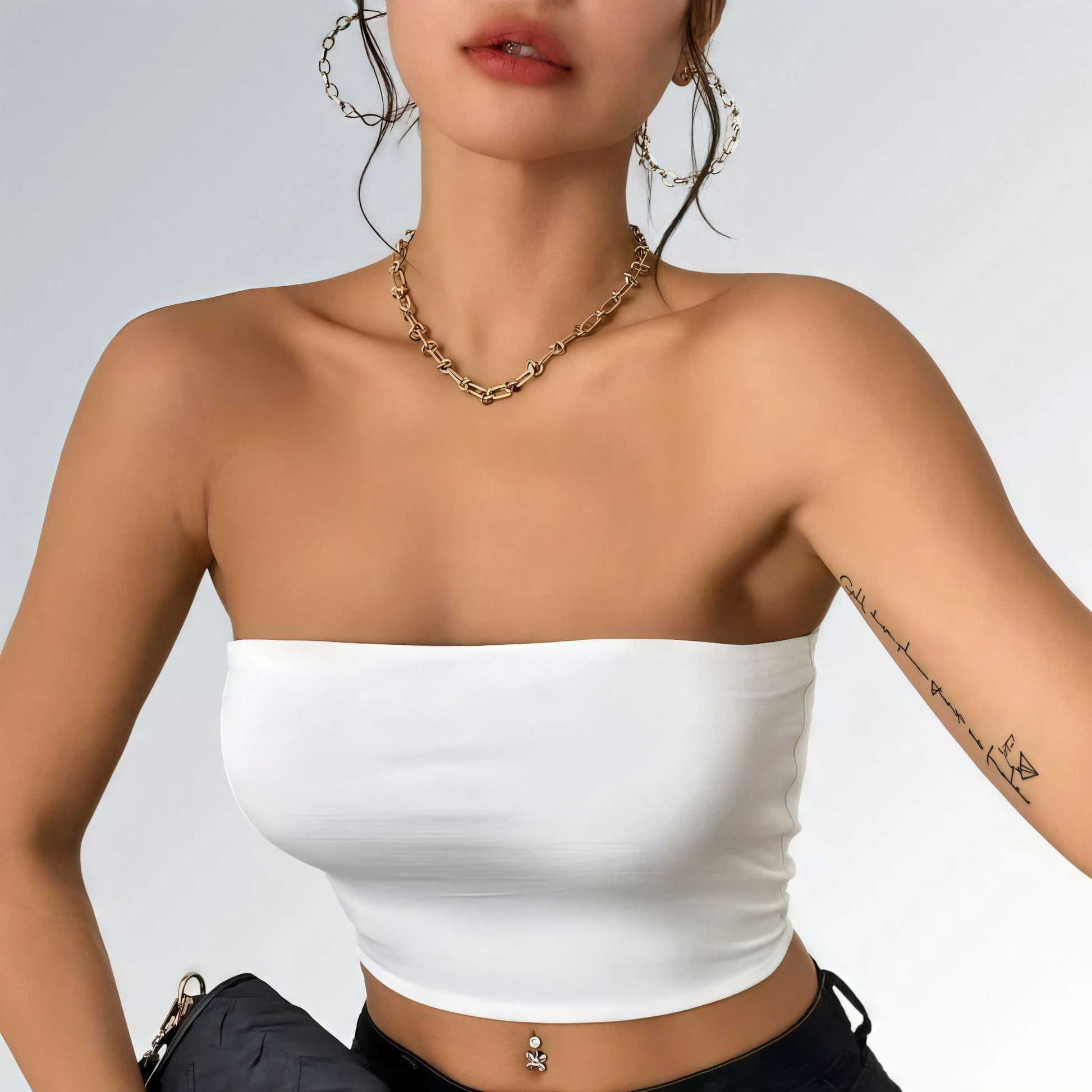 Top Bodycon Crop Tube Feminino Jz new moda