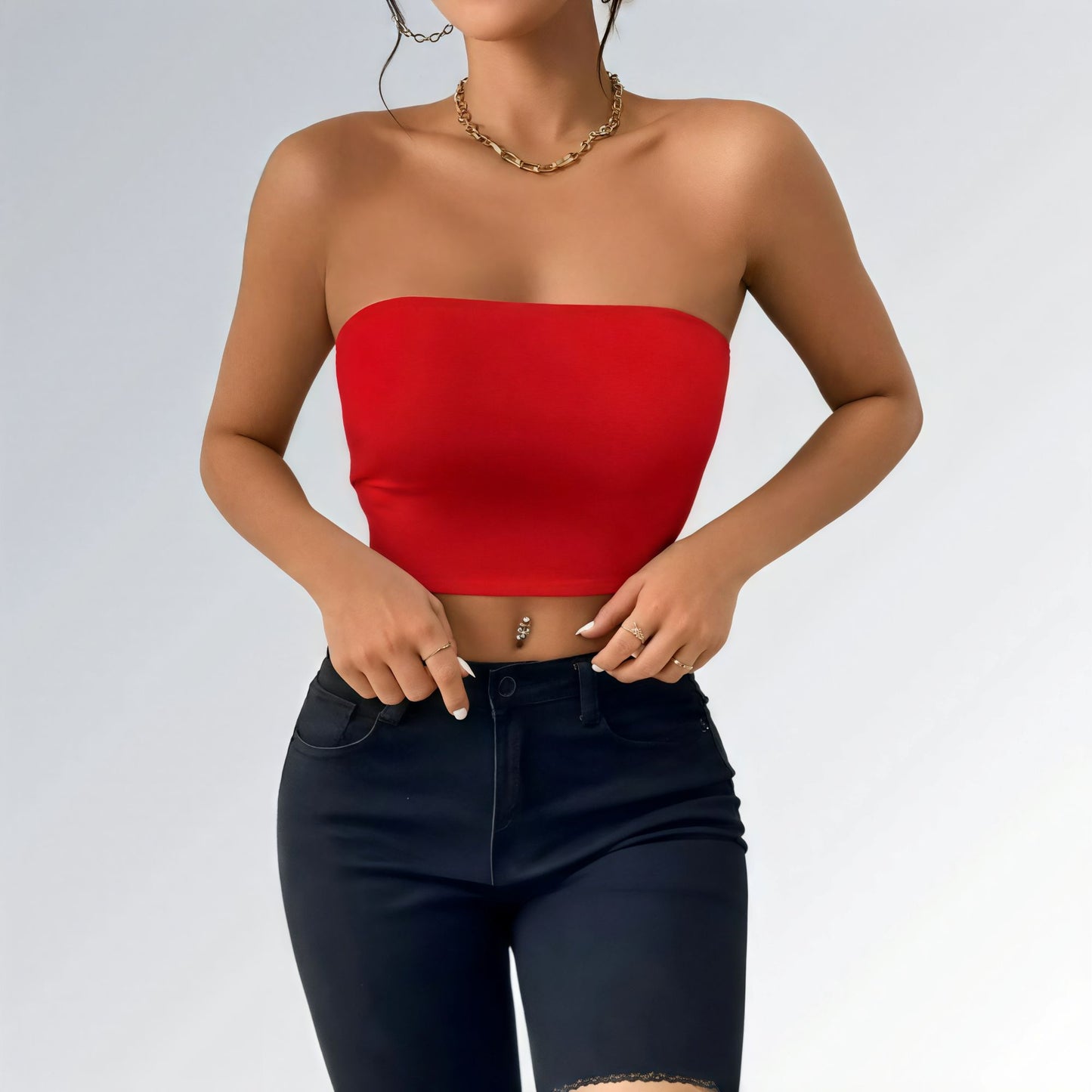 Top Bodycon Crop Tube Feminino Jz new moda