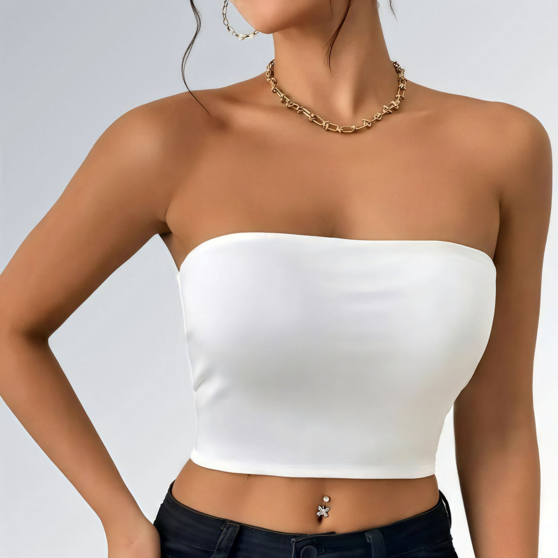 Top Bodycon Crop Tube Feminino Jz new moda