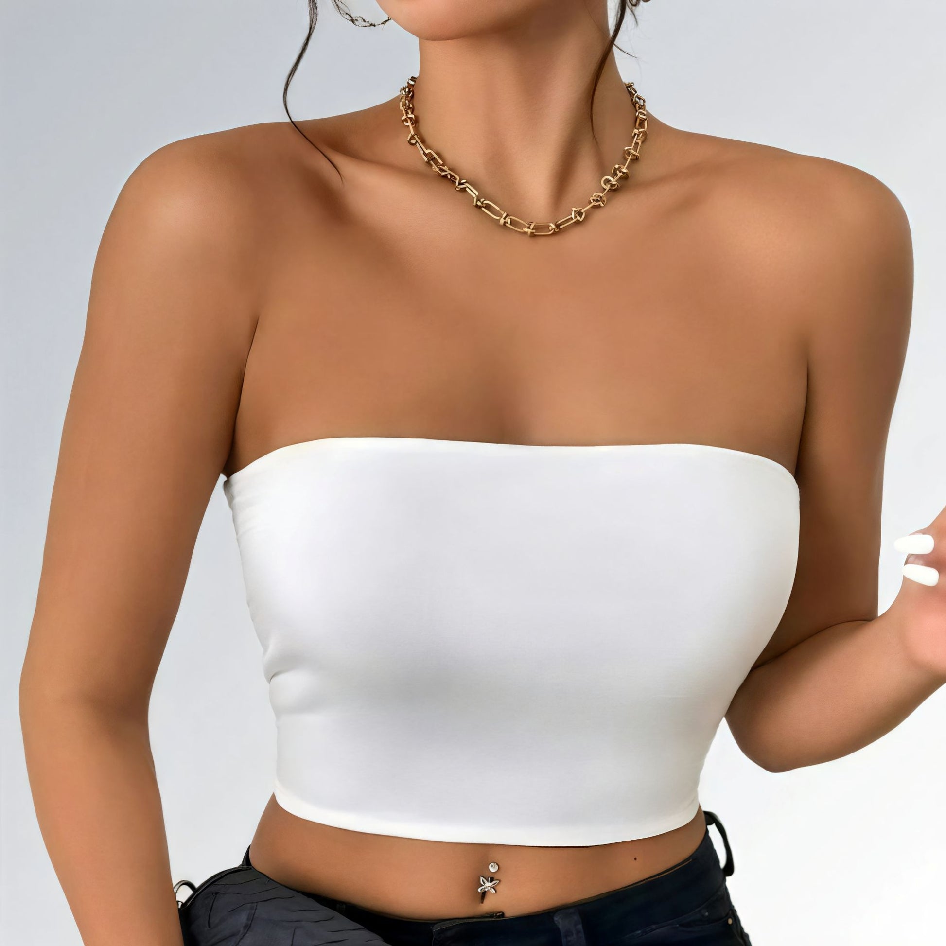 Top Bodycon Crop Tube Feminino Jz new moda