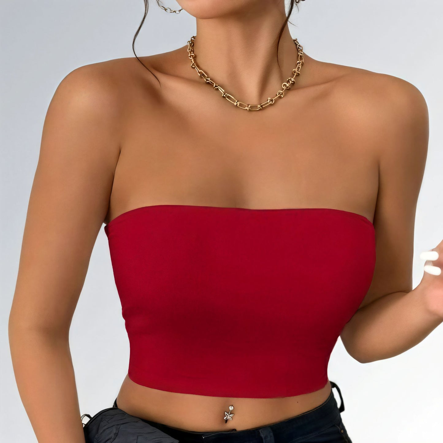 Top Bodycon Crop Tube Feminino Jz new moda