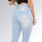 Calça Jeans Flare Azul Clara Feminina Estilosa Jz New Moda