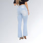 Calça Jeans Flare Azul Clara Feminina Estilosa Jz New Moda