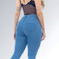 Calça Jeans Skinny Azul Claro Délavé Cintura Alta Feminina Jz New Moda