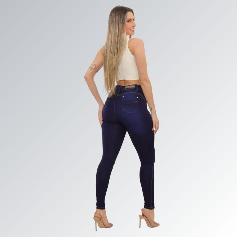 Calça Jeans Skinny Com Cinta Lipo Feminina Estilo Comfort Tecido Premium Jz new moda