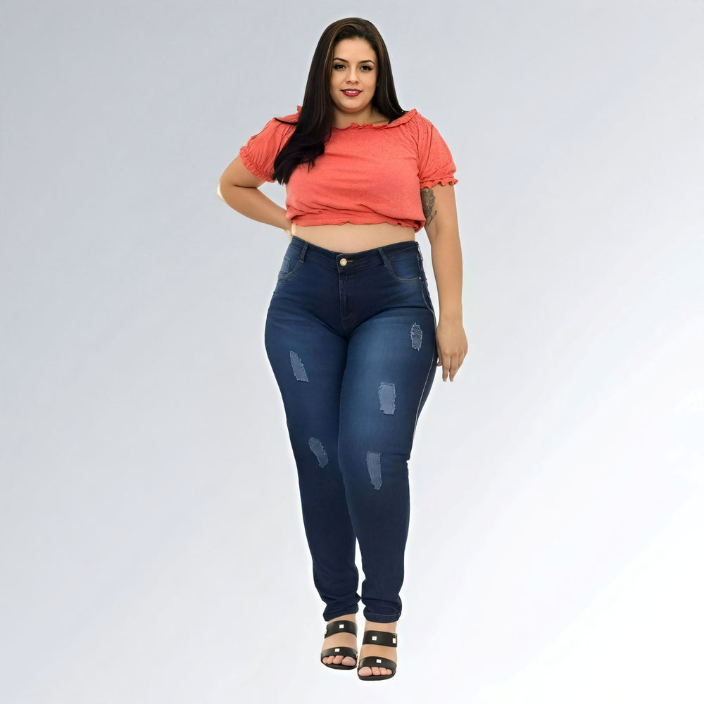Calça Jeans Skinny Com Cinta Lipo Plus Size Cintura Alta Feminina Jz New Moda