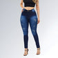 Calça Jeans Skinny com Puídos Cintura Alta Feminina Jz New Moda